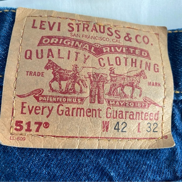 Men’s Levi’s 517 Boot Cut Denim Blue Jeans 42 x 32 - Picture 3 of 8